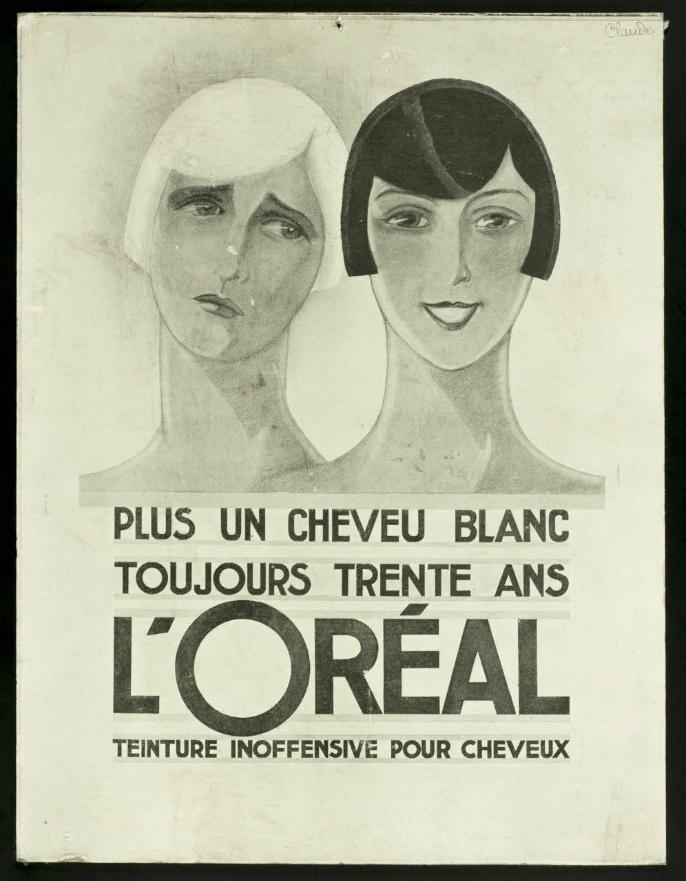 estampe PLUS UN CHEVEU BLANC  TOUJOURS TRENTE ANS  L'OREAL 1990.1.280 Photo
