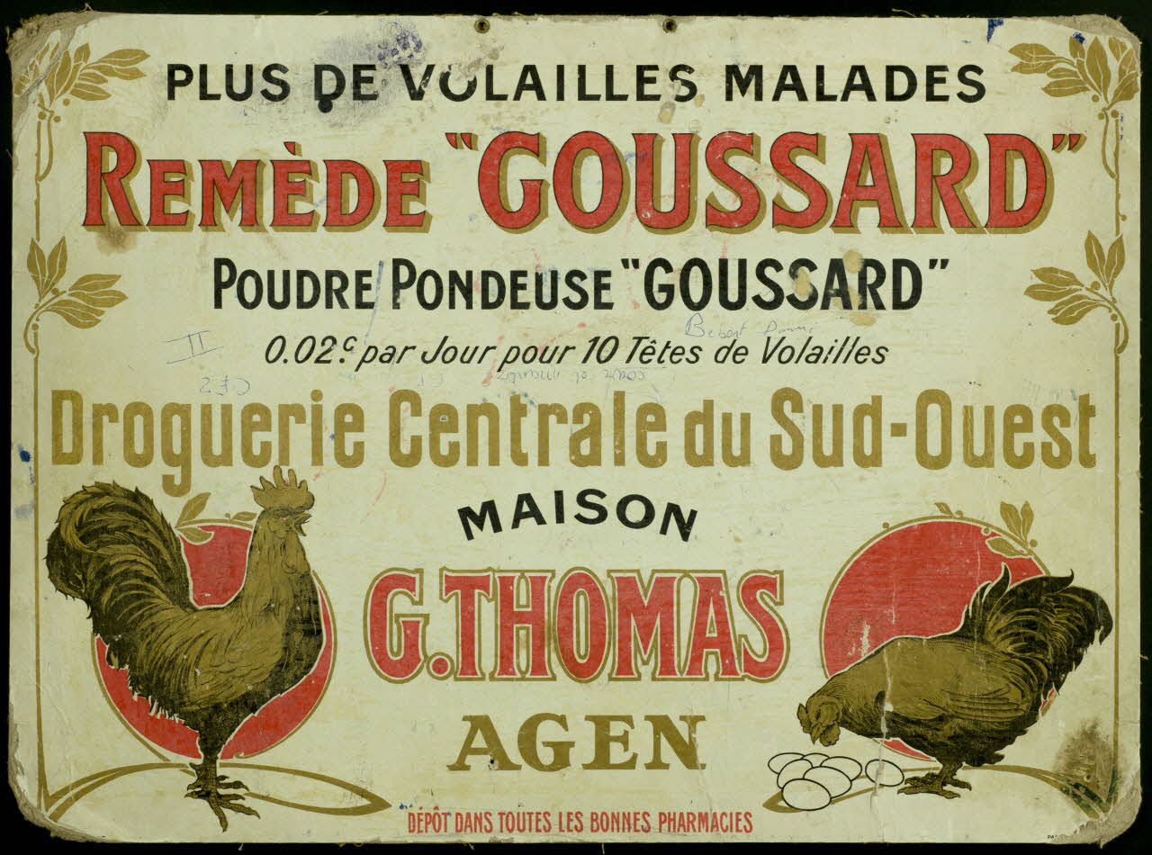 estampe PLUS DE VOLAILLES MALADES  REMEDE "GOUSSARD" 1990.1.284 Photo