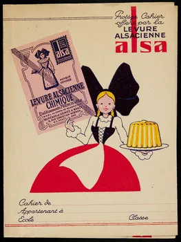 estampe Protège Cahier  offert par la  LEVURE  ALSACIENNE  alsa 1990.1.297 Photo