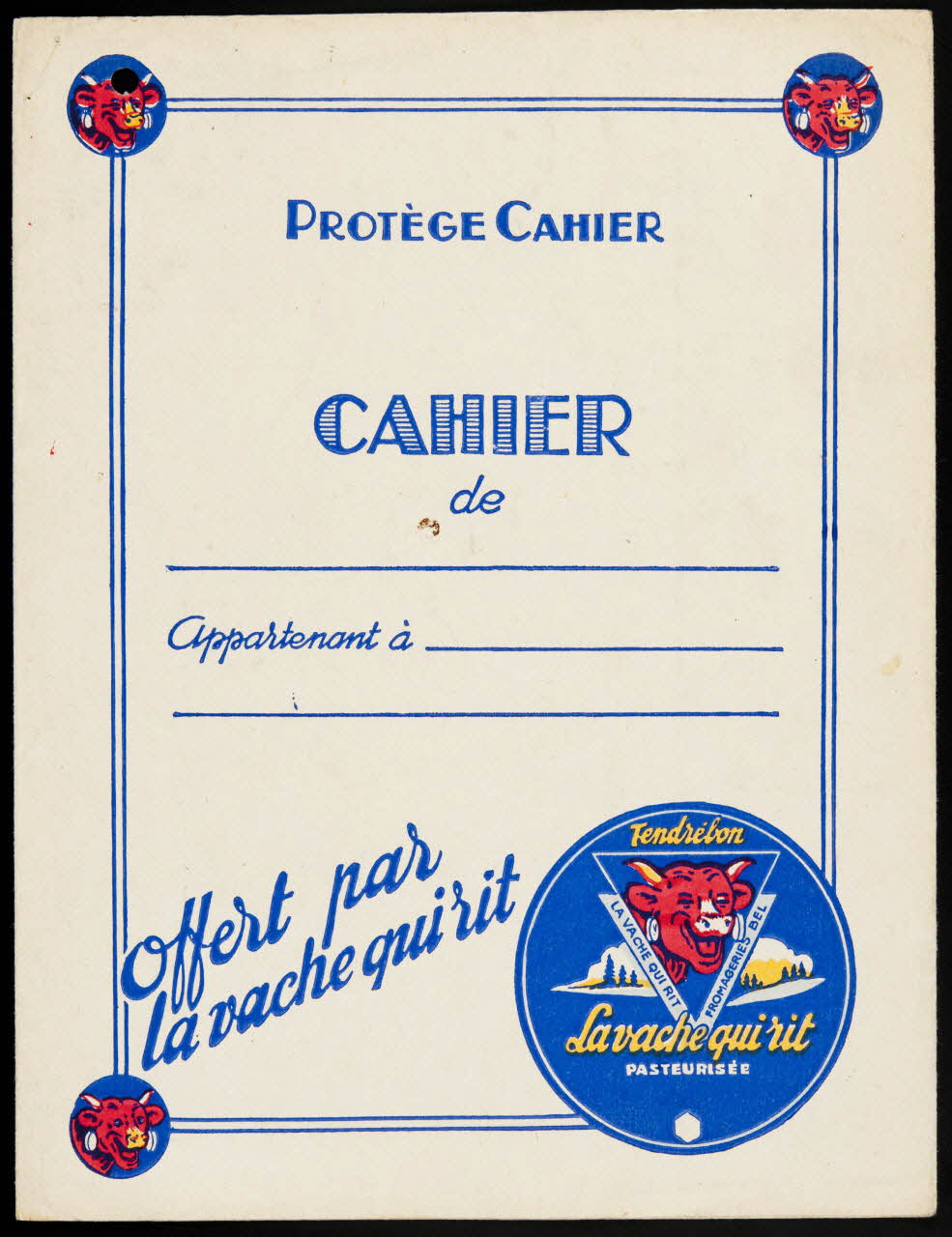 PROTEGE - CAHIER PROTEGE CAHIER  Offert par  la vache qui rit 1990.1.298 Photo
