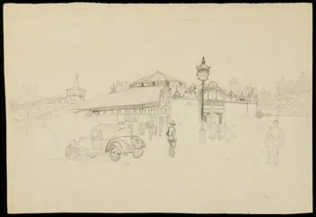 dessin Esquisse représentant un chapiteau de cirque 1990.15.15  Photo