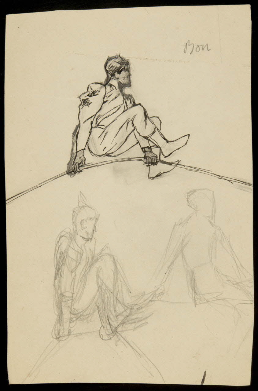 dessin Equilibriste et sa barre d'équilibre 1990.15.6 Photo