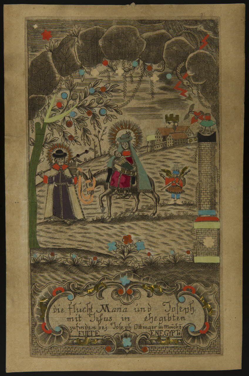 estampe Die Flucht Maria und. Joseph  mit Jesus in chegibten  zufinden bes Joseph Otiinger in minche. 1990.26.101 Photo