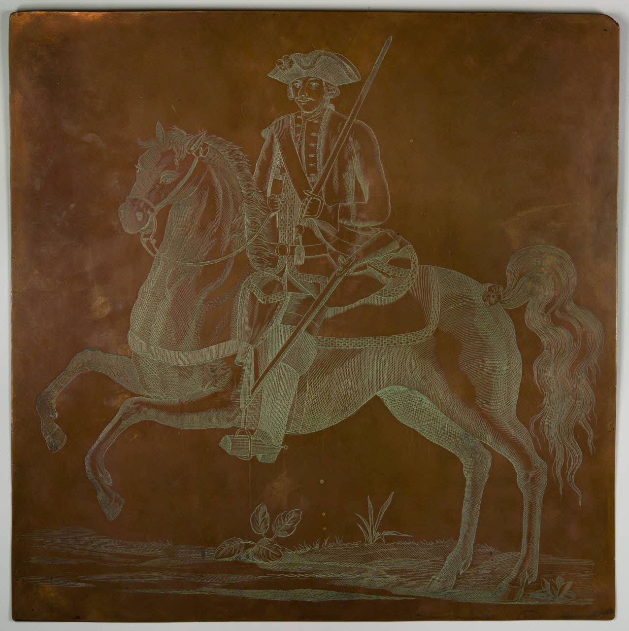 plaque de cuivre Soldat à cheval 1990.26.105 Photo