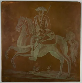 plaque de cuivre Soldat à cheval 1990.26.105  Photo
