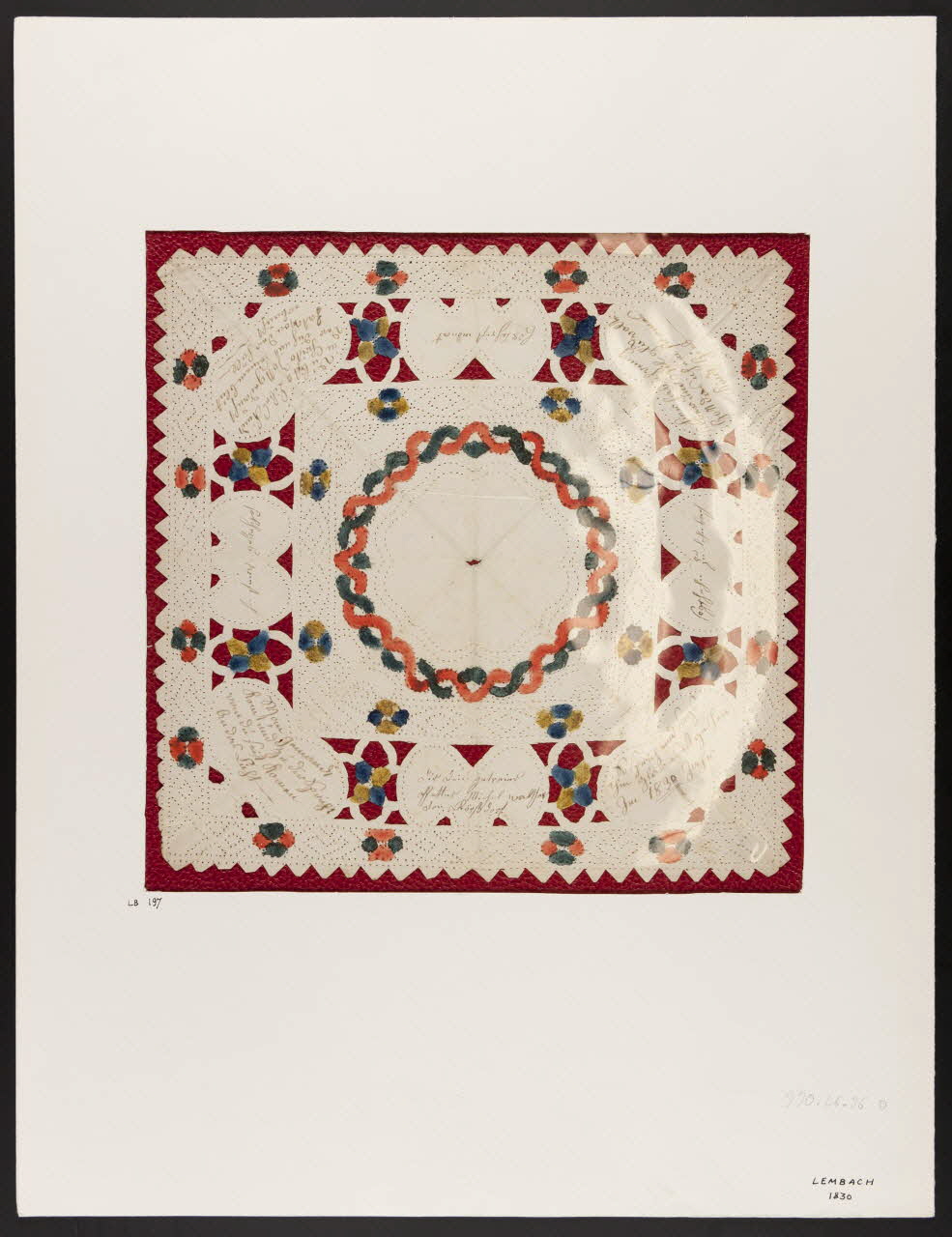 lettre de baptême Dentelle de papier 1990.26.96 Photo