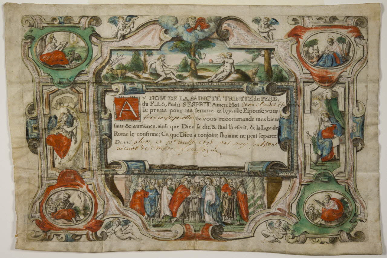 lettre de baptême AU NOM DE LA SAINCTE TRINITE, du PERE, 1990.26.99 Photo