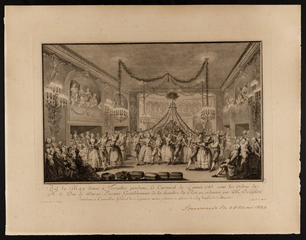estampe Bal du May donné à Versailles pendant le Carnaval de l'année 1763. 1990.37.1 Photo