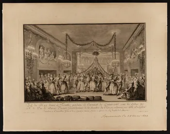 estampe Bal du May donné à Versailles pendant le Carnaval de l'année 1763. 1990.37.1 Photo