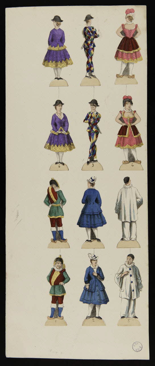 Coudert B. ; Coyen ; H. Jannin jeu Figures de la Comedia dell Arte Paris 1882 1990.39.108.2 Photo