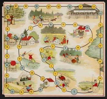 jeu de société Jeu de parcours des animaux anthropomorphes 1990.39.52 Photo