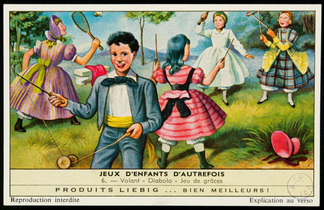 estampe JEUX D'ENFANTS D'AUTREFOIS  Volant - Diabolo - Jeu de grâces 1990.40.10 Photo