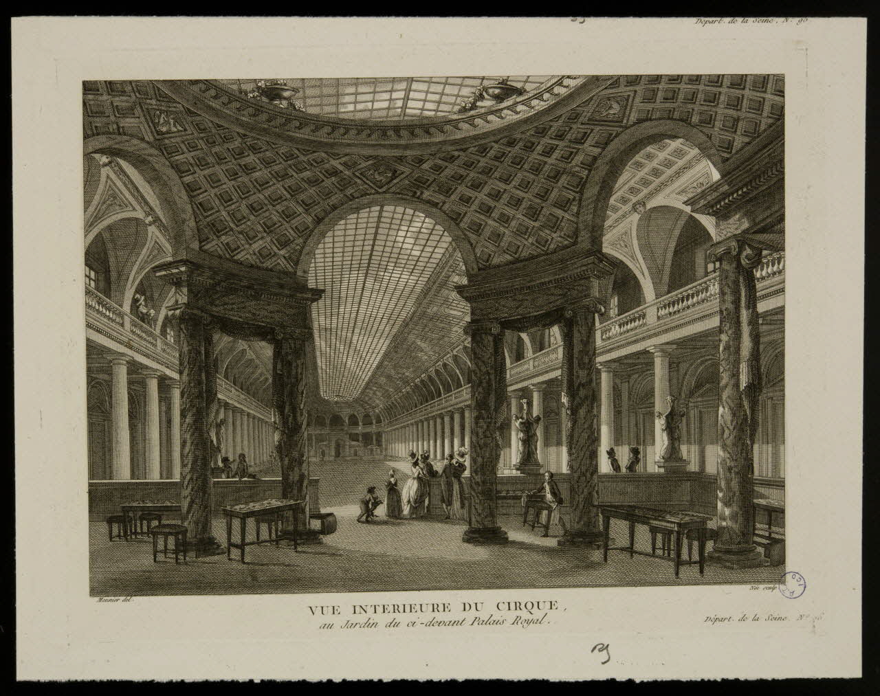 estampe VUE INTERIEURE DU CIRQUE,  au Jardin du ci-devant Palais Royal. 1990.40.16 Photo