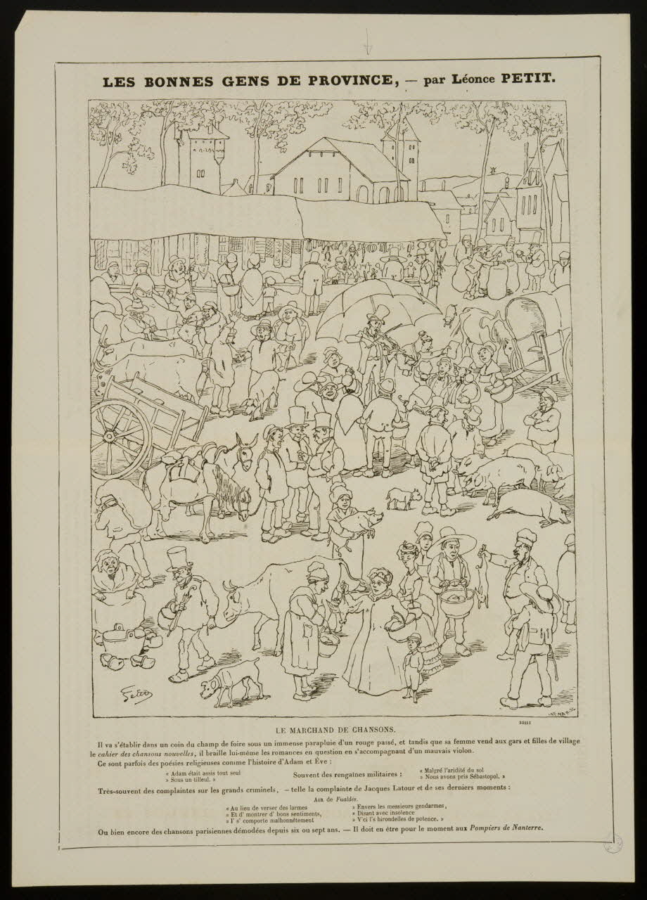 estampe LES BONNES GENS DE PROVINCE, - par Léonce PETIT. 1990.40.18 Photo