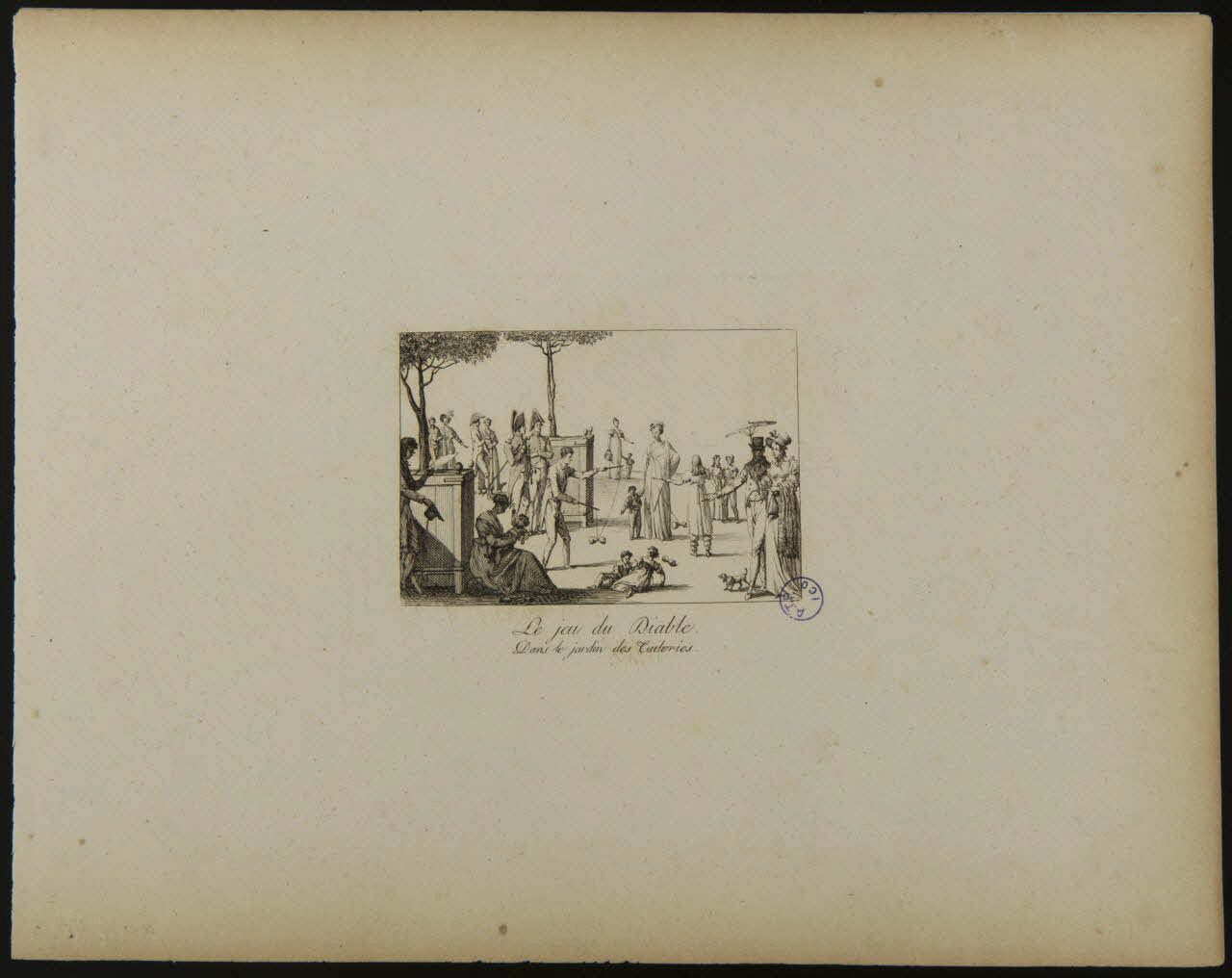 Jean Duplessi-Bertaux estampe Le jeu du Diable.  Dans le jardin des Tuileries. 1801-1811 1990.40.3 Photo