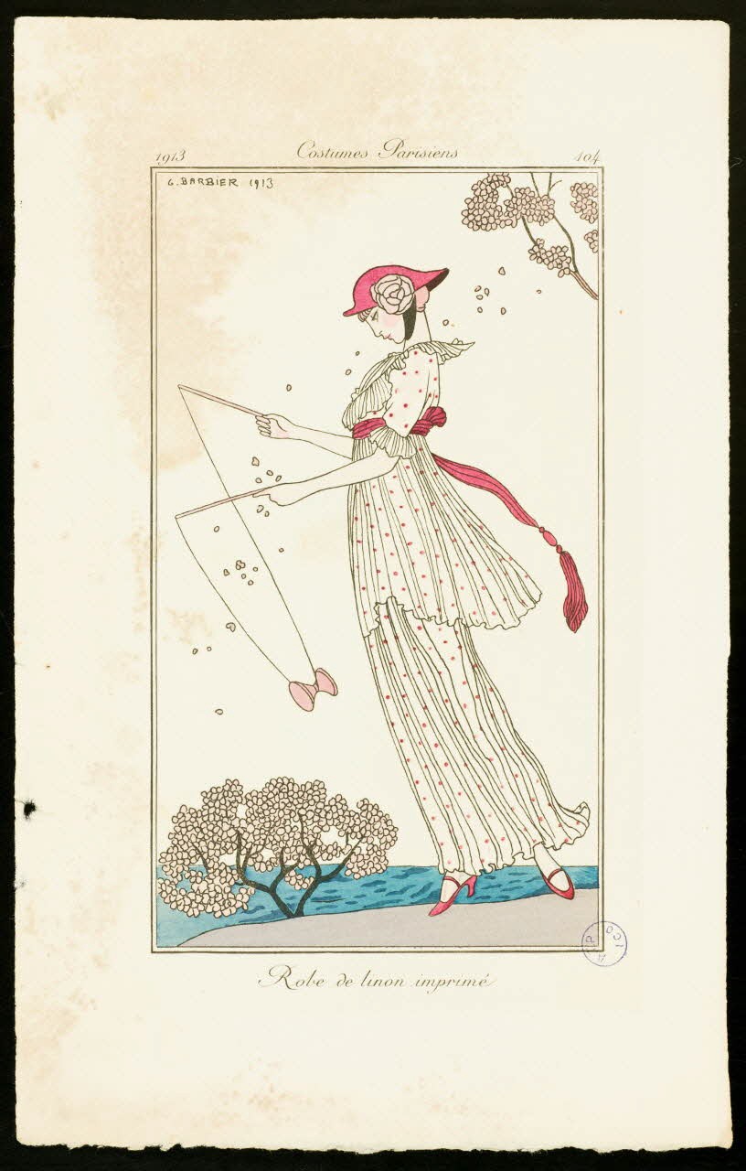 estampe Costumes Parisiens  Robe de linon imprimé 1990.40.5 Photo