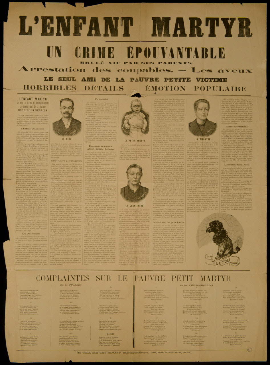 estampe L'ENFANT MARTYR  UN CRIME EPOUVANTABLE 1990.41.12 Photo