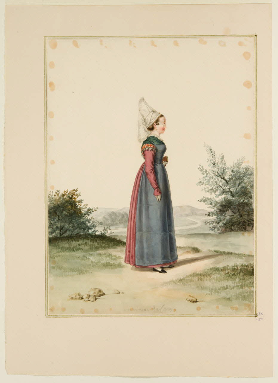 dessin Jeune fille d'Harcourt, près Caen. 1990.59.114 Photo