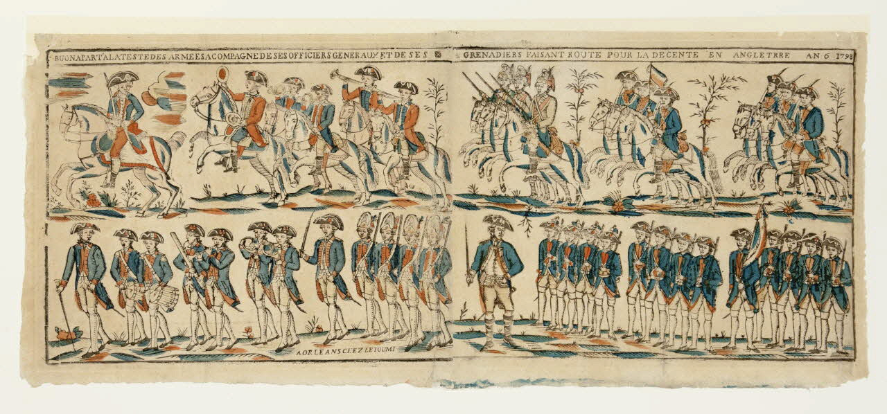Jean Baptiste Adolphe Letourmy affiche LE GENERAL BERTHIER A LA TESTE DES TROUPES FRANCAISES EN ITALIE CHASSE LES TROUPES DELEMPEREUR DE MANTOUE Orléans 1798 1990.8.1.2 Photo