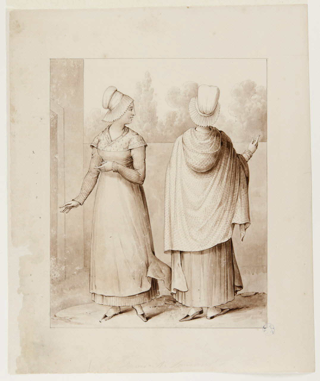 élément d'ensemble Deux femmes conversent 1991.15.54 Photo