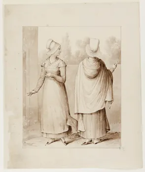 élément d'ensemble Deux femmes conversent 1991.15.54 Photo