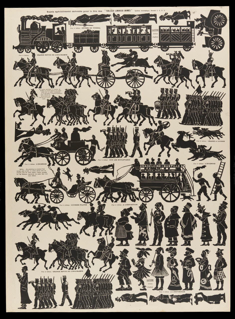 jeu, ombre chinoise Sujets spécialement exécutés pour le Jeu des "TABLEAUX LUMINEUX ANIMES" 1991.16.3 Photo