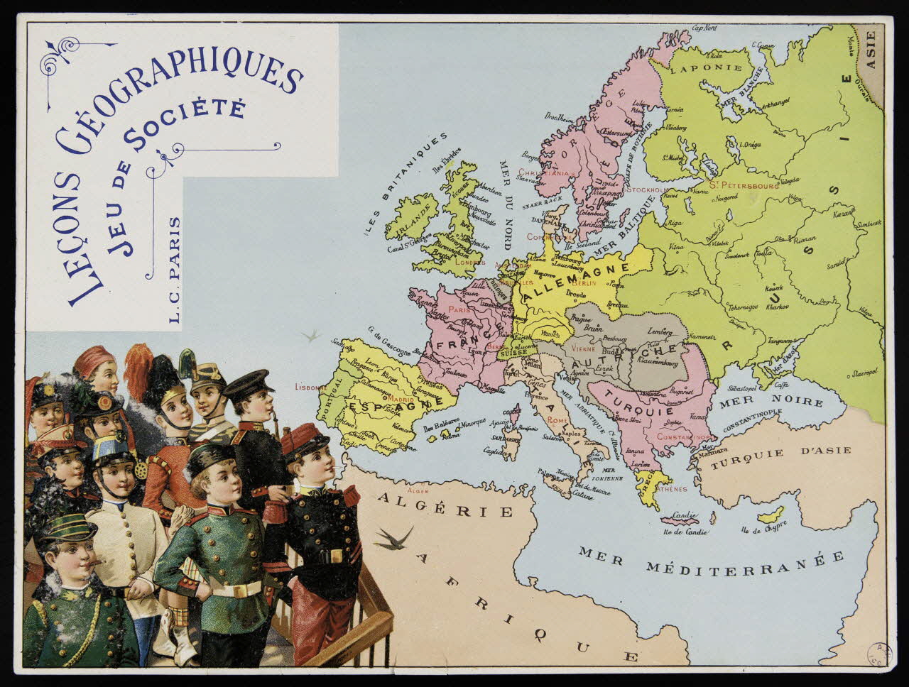 L.C. jeu LECONS GEOGRAPHIQUES  JEU DE SOCIETE Paris 1914 1991.16.65 Photo