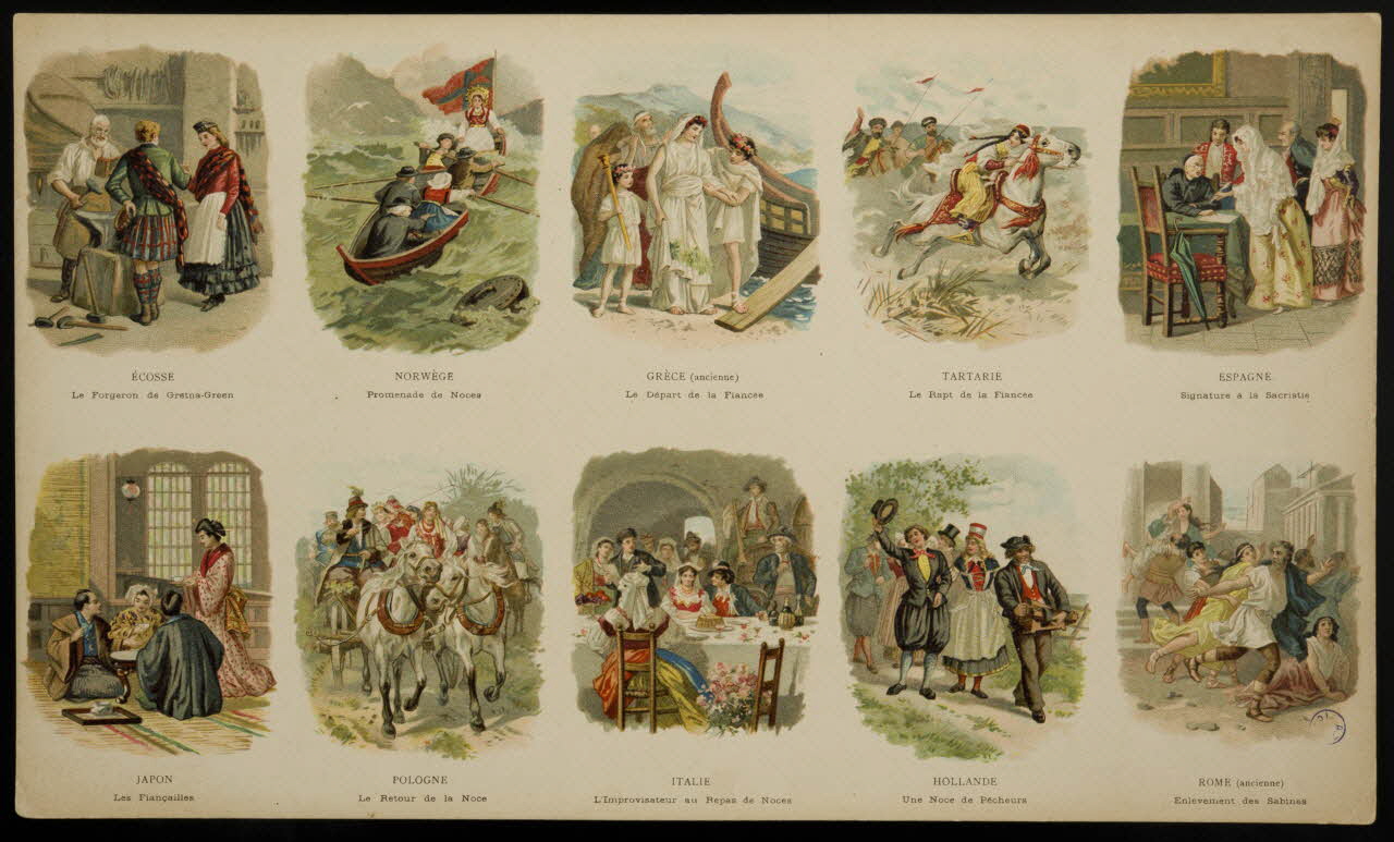 à compartiments : 5x2 Coutumes de mariage dans divers pays 1991.17.28 Photo