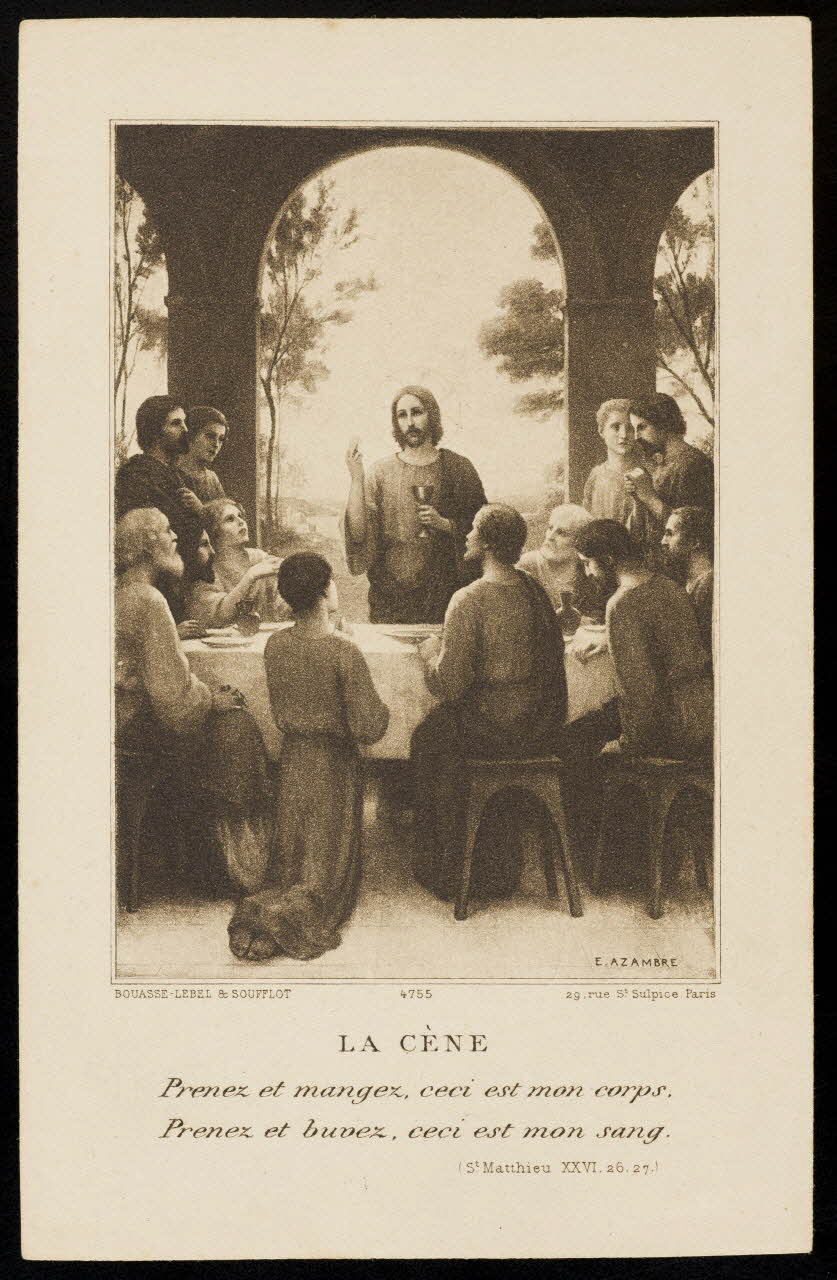 Etienne Azambre ; Bouasse-Lebel image pieuse LA CENE Paris 1910 1991.25.11 Photo