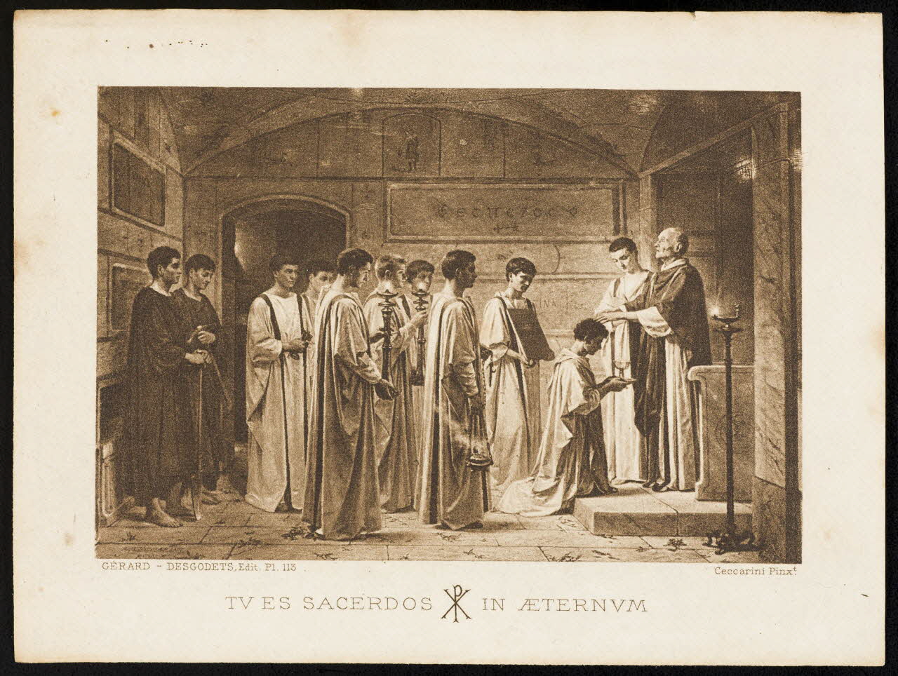 Ceccarini ; Gérard ; Desgodets image pieuse TU ES SACERDOS  IN AETERNUM Paris 1912 1991.25.16 Photo