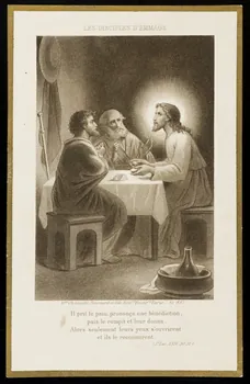 Boumard image pieuse LES DISCIPLES D'EMMAÜS Paris 1910 1991.25.22 Photo
