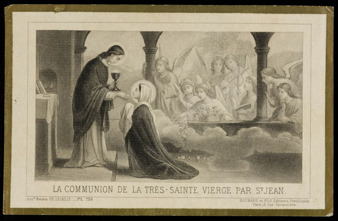 image pieuse LA COMMUNION DE LA TRES-SAINTE VIERGE PAR ST. JEAN. 1991.25.23 Photo