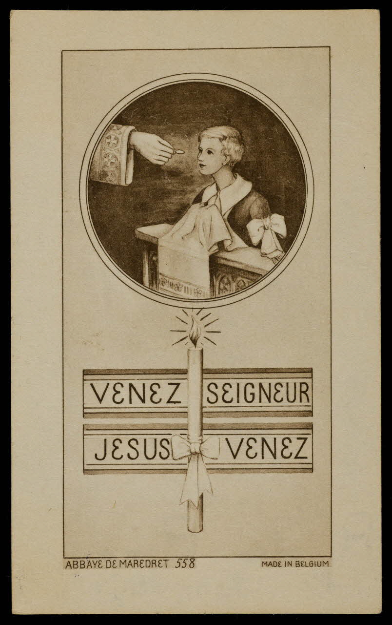 Abbaye de Maredret image pieuse VENEZ  SEIGNEUR  JESUS  VENEZ 1954 1991.25.26 Photo