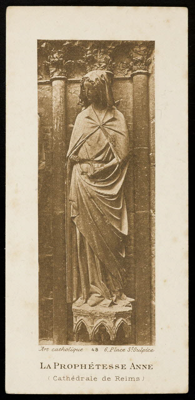 Mollat ; Art catholique image pieuse LA PROPHETESSE ANNE  (Cathédrale de Reims) Bordeaux 1924 1991.25.37 Photo