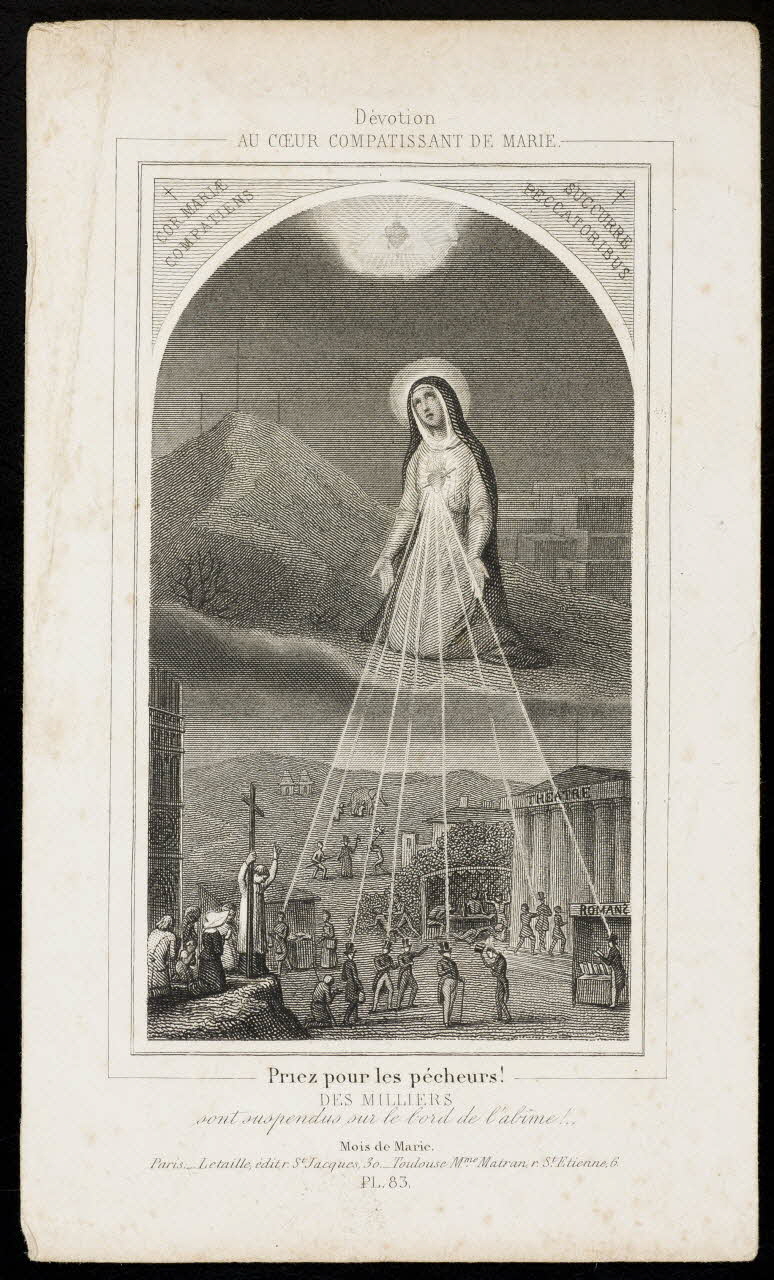 Charles Letaille image pieuse Dévotion  AU COEUR COMPATISSANT DE MARIE Paris 1840-1850 1991.25.43 Photo