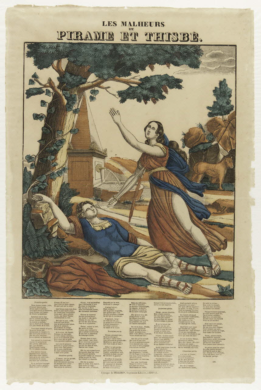 François Georgin ; Pellerin estampe LES MALHEURS  DE  PIRAME ET THISBE. Lorraine, France 1837 1991.26.2 Photo