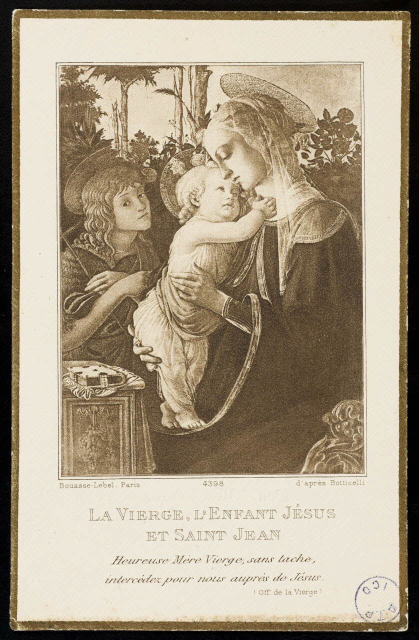 image pieuse LA VIERGE, L'ENFANT JESUS  ET SAINT JEAN 1992.1.53 Photo