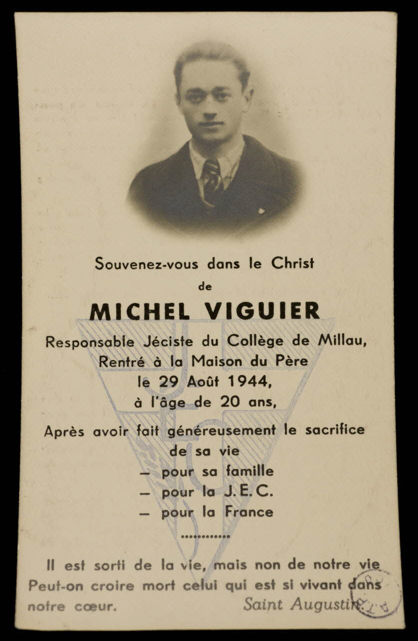 image de deuil MICHEL VIGUIER 1992.1.63 Photo
