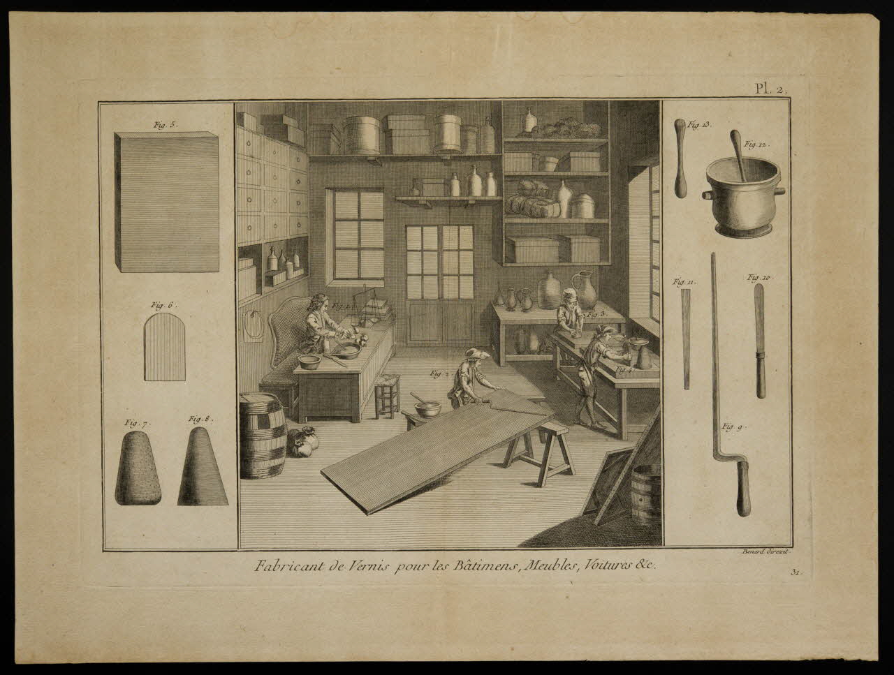 Besnard J. imagerie ancienne Fabricant de Vernis pour les Bâtimens, Meubles, Voitures &c. 1775-1785 1992.14.4 Photo