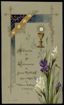 image pieuse, souvenir de communion Souvenir  de  1ère  Communion  de  Yvonne Thulliez 1911 1992.18.1 Photo