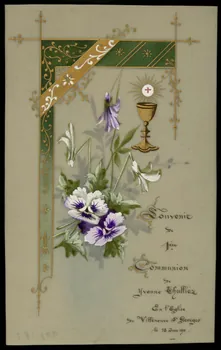 image pieuse, souvenir de communion Souvenir  de  1ère  Communion  de  Yvonne Thulliez 1911 1992.18.2 Photo