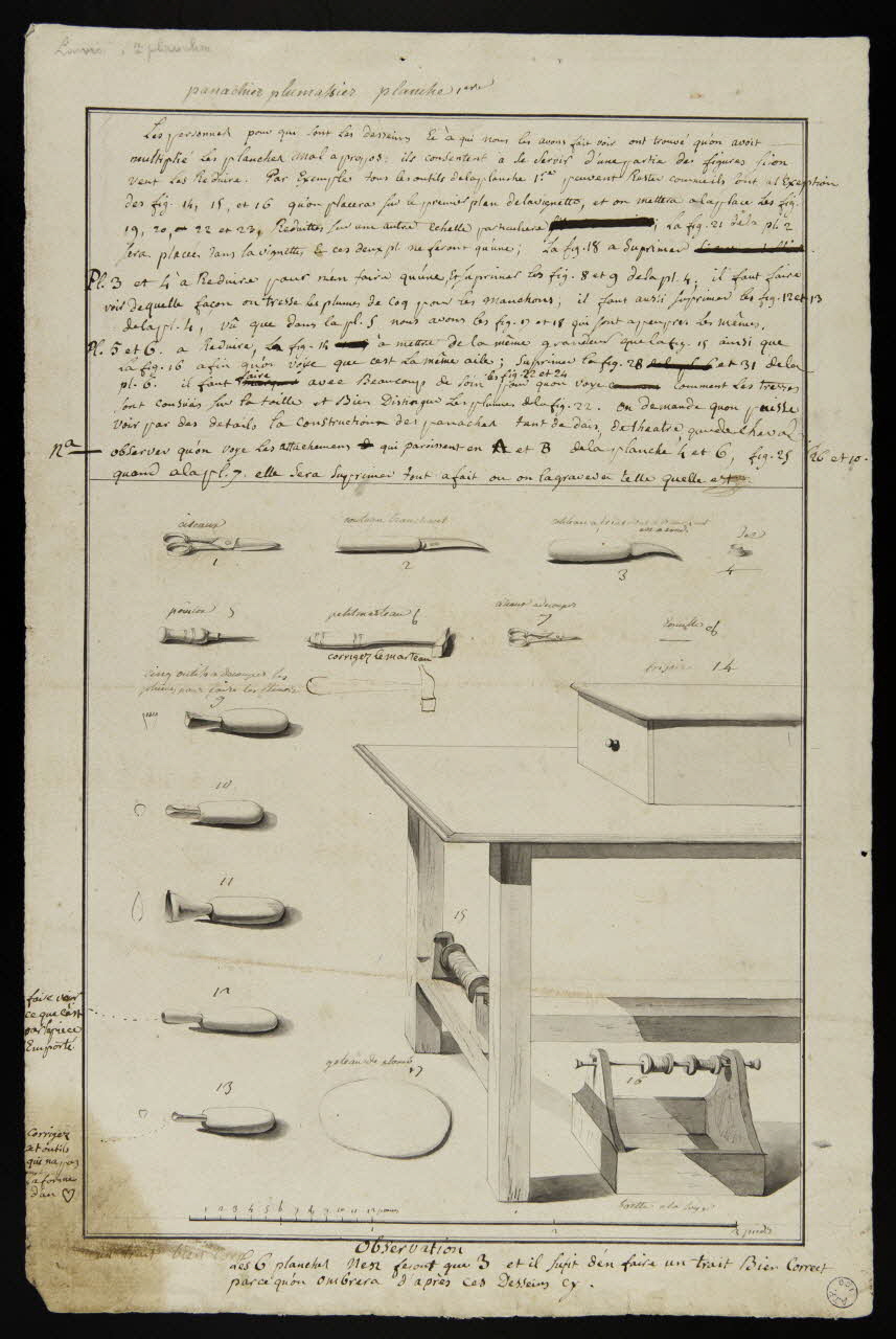 dessin panachier plumassier planche Ière 1992.22.1 Photo