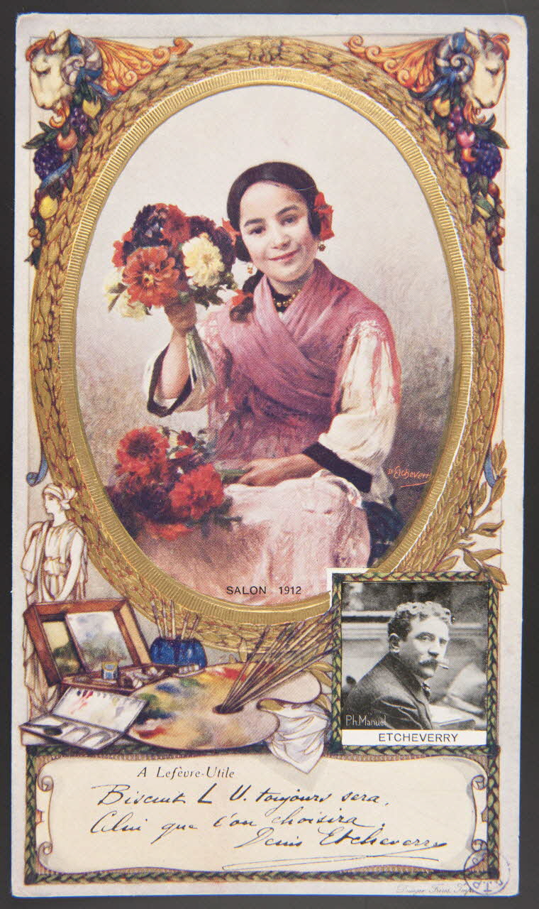 Hubert-Denis Etcheverry ; Denis ; Draeger frères carte réclame chromo Paris 1912 1992.26.4 Photo