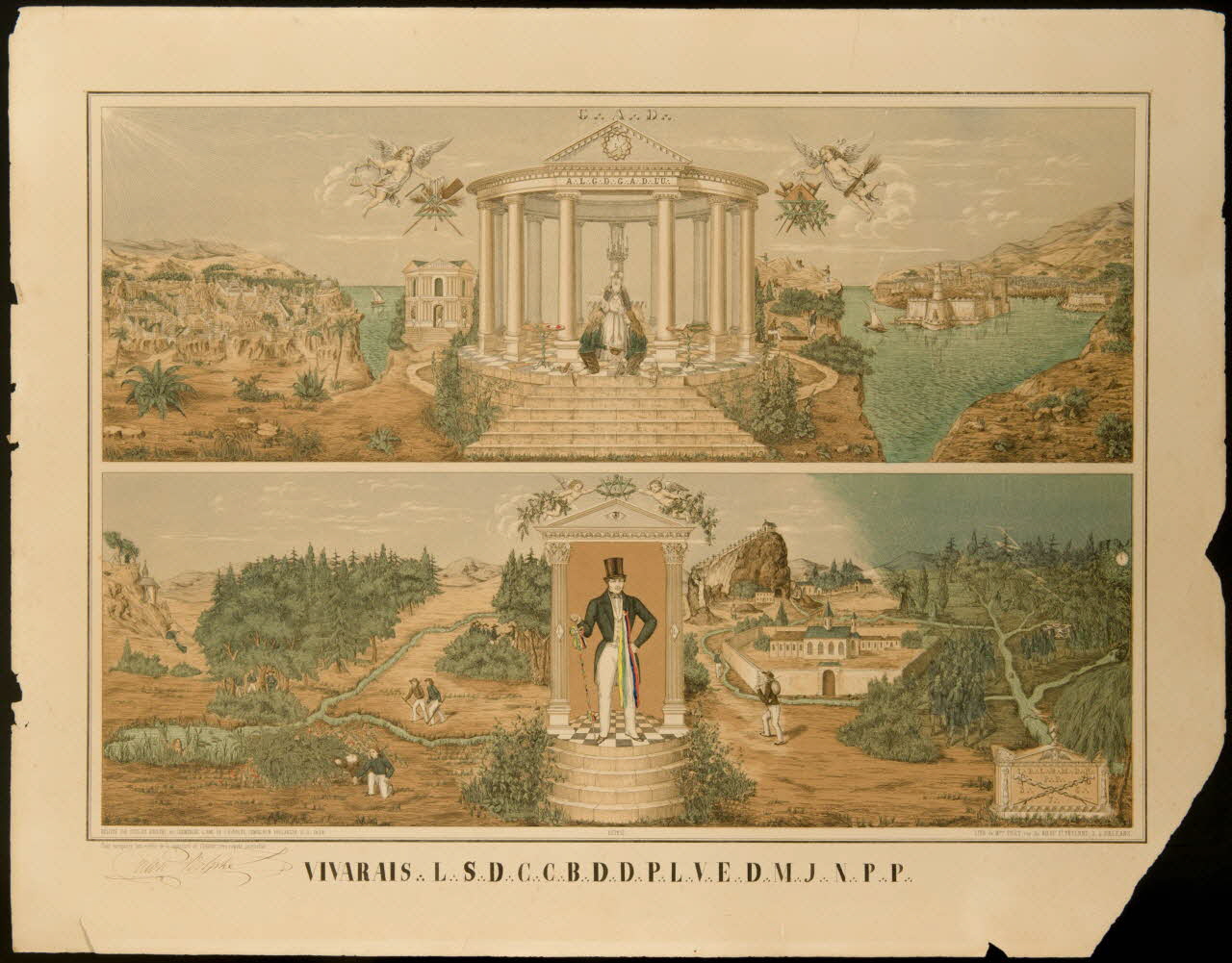 Tiget diplôme Diplôme de compagnon Orléans 1854 1992.42.3 Photo