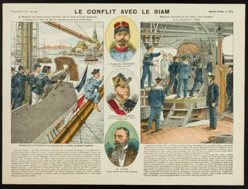 Pellerin estampe LE CONFLIT AVEC LE SIAM Lorraine, France 1893 1992.7.23 Photo