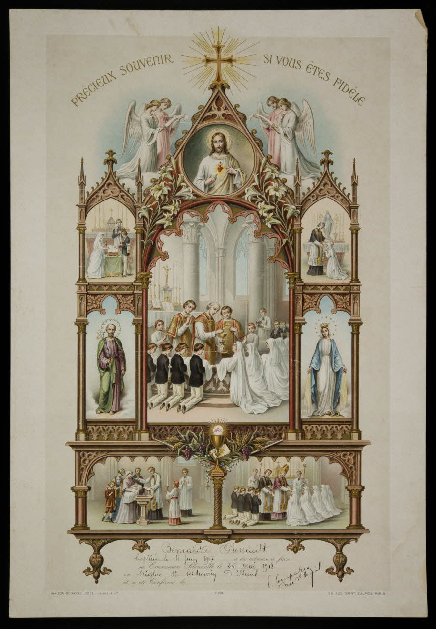 Bouasse-Lebel brevet PRECIEUX SOUVENIR SI VOUS ÊTES FIDELE Paris 1908 1992.9.4 Photo