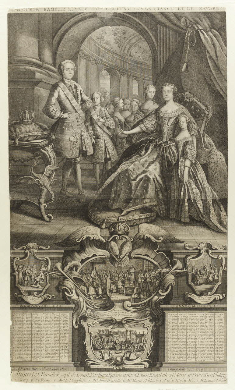 Charpentier Père et Fils et Cie almanach L'Auguste Famille Royal de Louis XV Paris 1741 1993.2.1 Photo