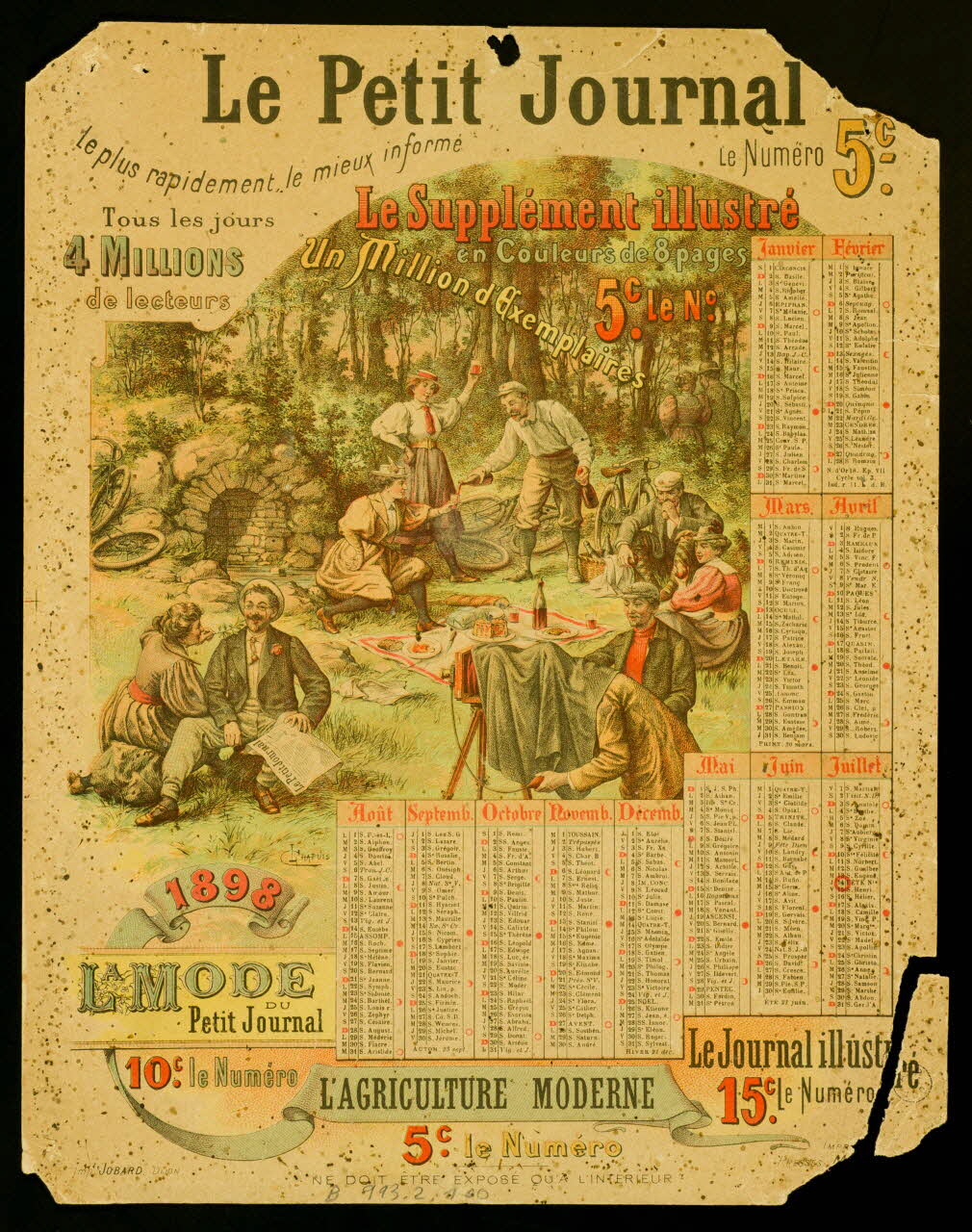 Chapuis L. ; Eugène Jobard calendrier Le Petit Journal  1898 Paris 1898 1993.2.100 Photo