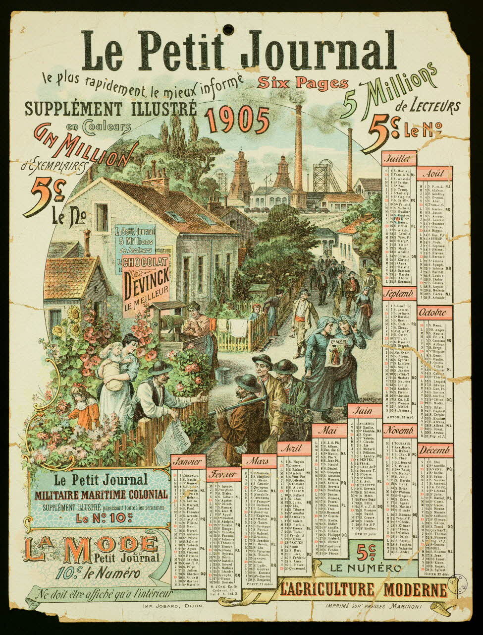 Chapuis L. ; Eugène Jobard calendrier Le Petit Journal  1905 Dijon 1905 1993.2.109 Photo