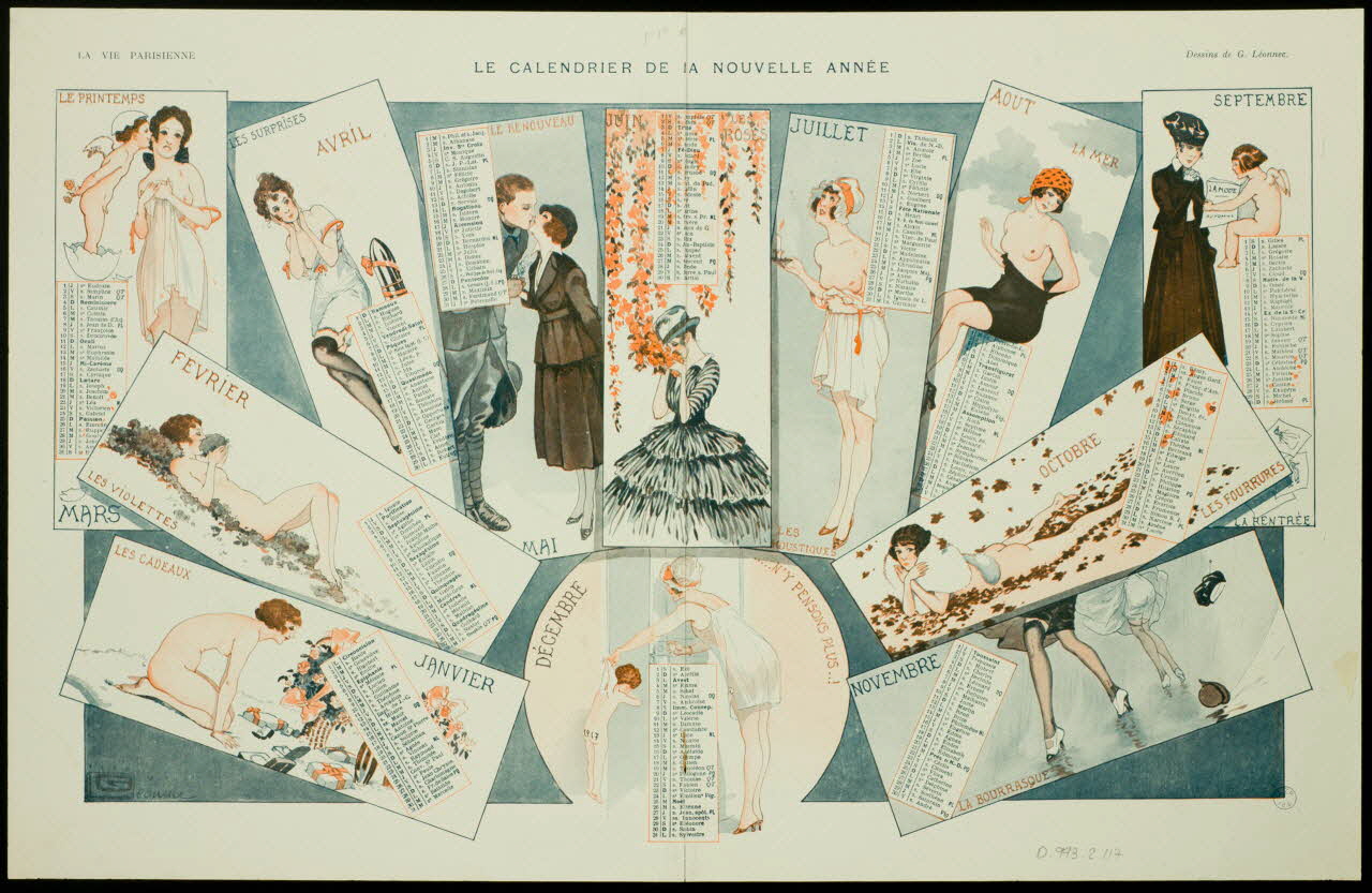 Léonnec G. calendrier LE CALENDRIER DE LA NOUVELLE ANNEE Paris 1917 1993.2.117 Photo